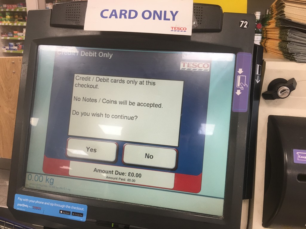 Card only - Tesco self checkout